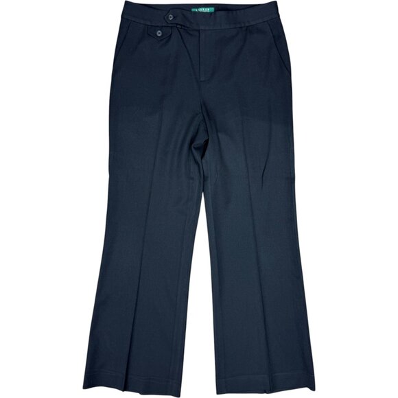 EUC‎ Women's LAUREN RALPH LAUREN Wide Leg Trouser Pant Black | Size 6 Petite - Picture 1 of 7